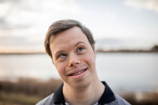 Portrait of man with down syndrome