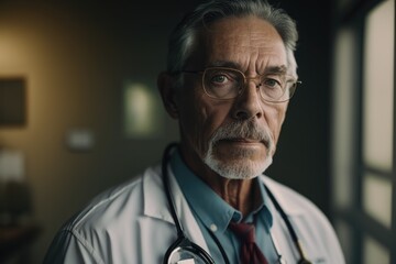 A Man With A Stethoscope Standing In A Room Hospital Advertising Photography Medical Writing Generative AI 