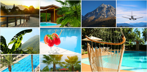 Photos of different places to travel, collage design