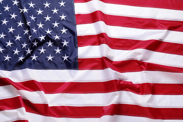 National flag of USA as background, closeup