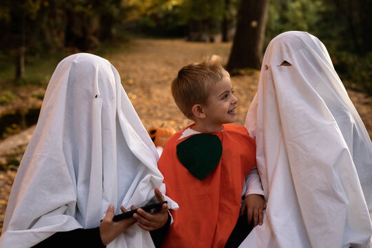 Adorable toddler on halloween
