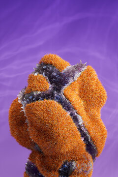 Flying Stone, micro planet, isolate. 3d rendering 