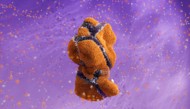 Flying Stone, micro planet, isolate. 3d rendering 