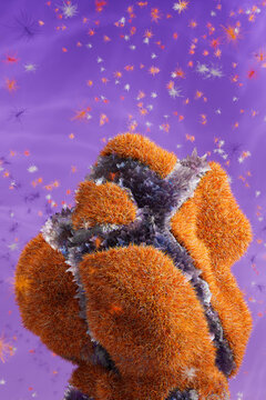 Flying Stone, micro planet, isolate. 3d rendering 