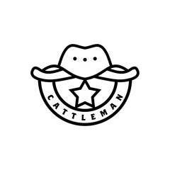 cowboy hat vector based logo design for ranch