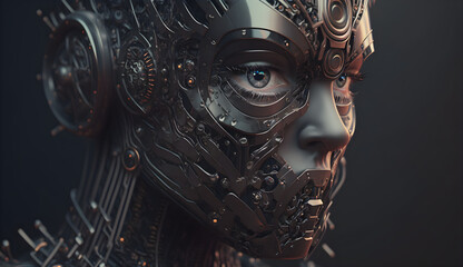 a robot with a sophisticated futuristic style created with generative AI