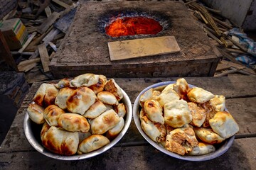 Mutton baked buns in Kashgar, Xinjiang