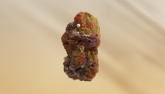 Flying Stone, micro planet, isolate. 3d rendering 