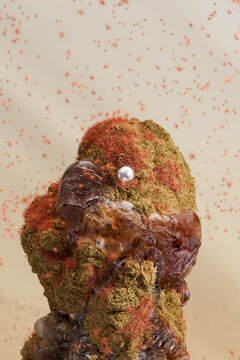 Flying Stone, micro planet, isolate. 3d rendering 