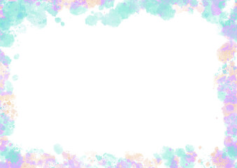 Fototapeta premium きれいな水彩風の枠素材 透過PNG