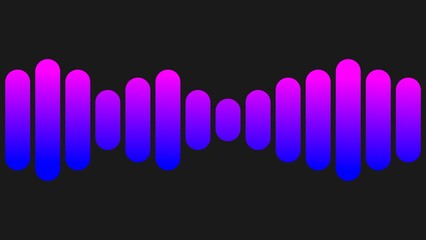 Sound waves. Sound frequency. Sound wave in shades of purple and blue.