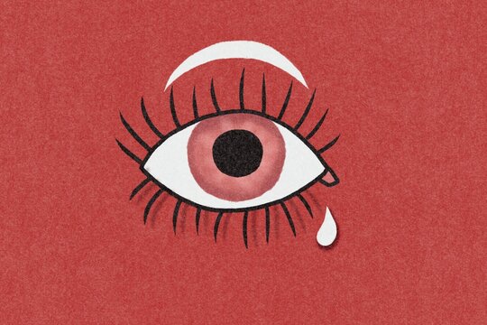 Eye with tear Illustration
