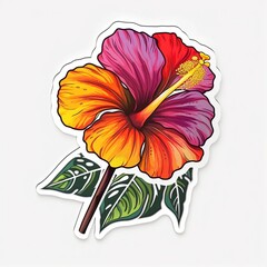 Hibiscus flower sticker