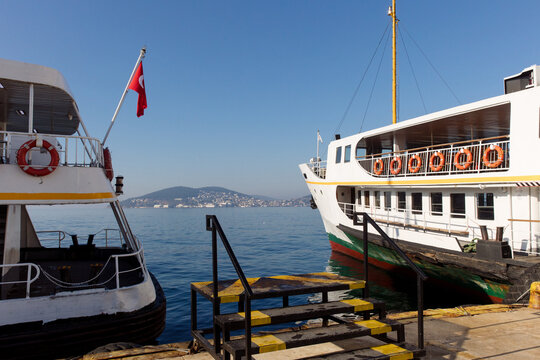 two moored ships