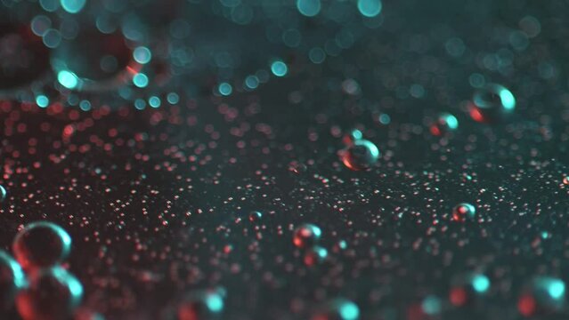 Orange and Teal Bubbles with Shallow Focus