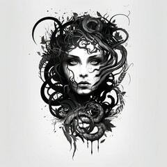 Medusa Women Face Dark