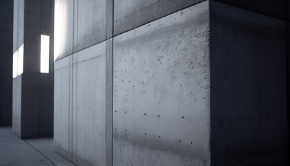 Modern architecture Concrete building with geometric window pattern ,generative AI
