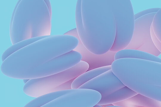 3D Illustration of twisted colorful shapes