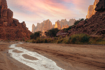River in Al Dissah Valley in saudi arabia
