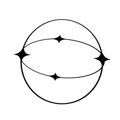 Circle outline shape with sparkle