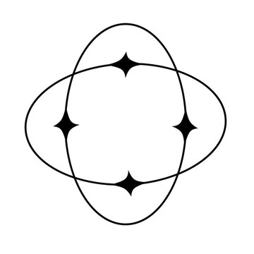 Circle outline shape with sparkle