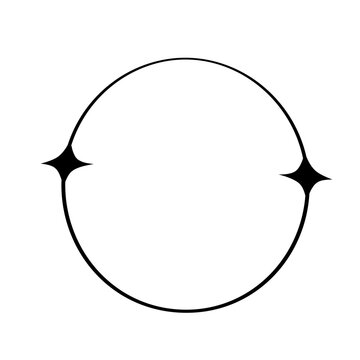 Circle outline shape with sparkle