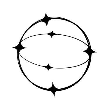 Circle outline shape with sparkle