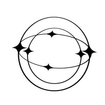 Circle outline shape with sparkle