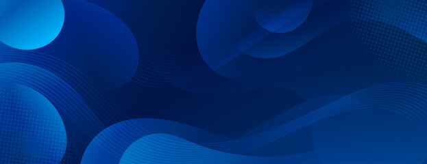 Abstract Gradient Dark Blue liquid background. Modern background design. Dynamic Waves. Fluid shapes composition. Fit for website, banners, brochure, posters