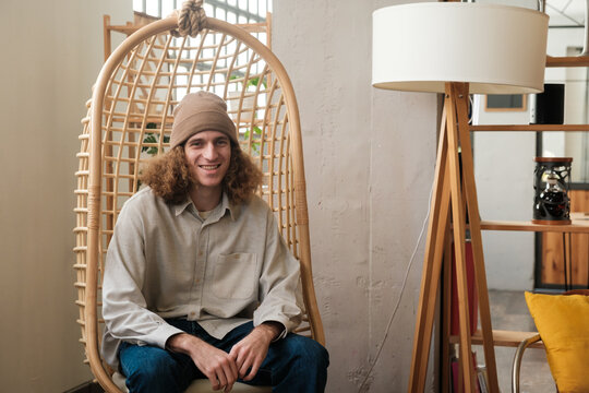 Cheerful man looking at camera 