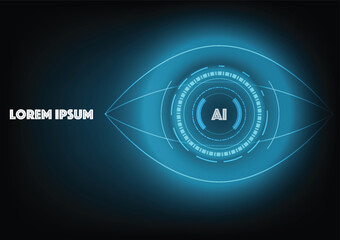 Cyber spy technology,  vector background. Cyber and global security, blue background.