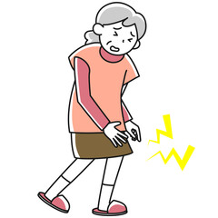 膝痛になやむシニア女性