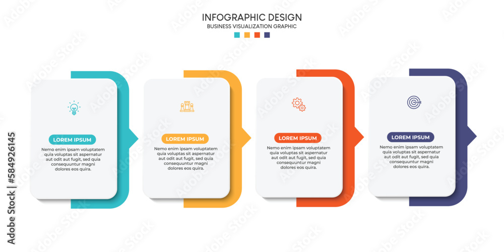 Wall mural steps business data visualization timeline process infographic template design with icons