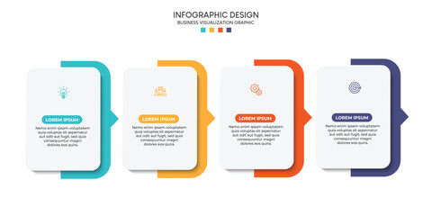 Steps business data visualization timeline process infographic template design with icons