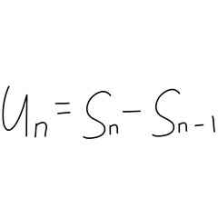 Simple math formulas written in handwritten style