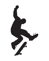 Fototapeta na wymiar silhouette of a skateboarder 