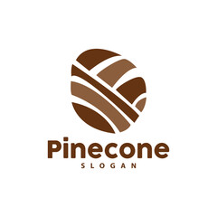 Pine Cone Logo, Elegant Luxury Pine Simple Design, Tree Acorn Icon Vector, Product Brand Illustration