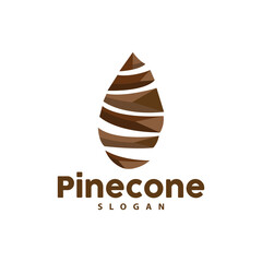 Obraz premium Pine Cone Logo, Elegant Luxury Pine Simple Design, Tree Acorn Icon Vector, Product Brand Illustration