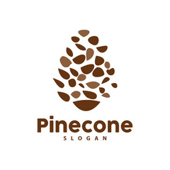 Pine Cone Logo, Elegant Luxury Pine Simple Design, Tree Acorn Icon Vector, Product Brand Illustration