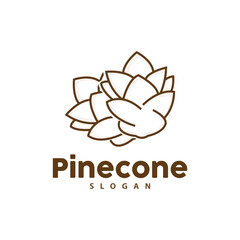 Pine Cone Logo, Elegant Luxury Pine Simple Design, Tree Acorn Icon Vector, Product Brand Illustration