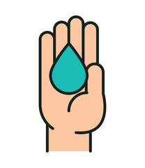 hand with water drop