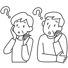 	物忘れをするシニア女性とシニア男性の上半身