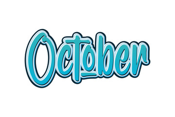 october word typography and text effect design