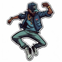 Hip-hop dancer sticker