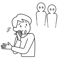 幻覚が見えて戸惑うシニア女性の上半身