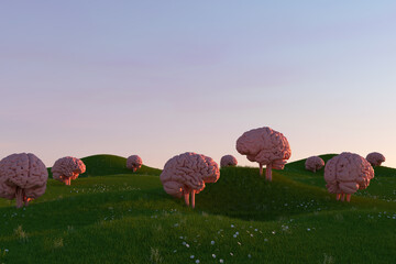Brain Trees on a Landscape
