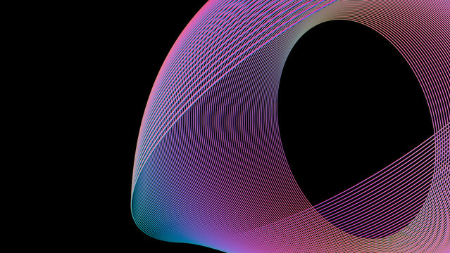 A gradient color circle of threads and a hole in the center.