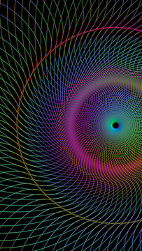 Rainbow disk of threads.
