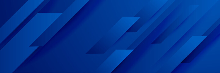 Obraz premium Abstract banner design with blue geometric background. Blue banner background. Vector abstract graphic design banner pattern background template.