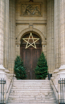 St Sulpice church Paris at Christmas